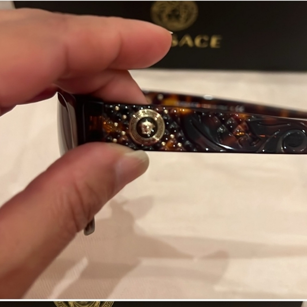 Versace Tortoise Shell Cat Eye Sunglasses - image 4